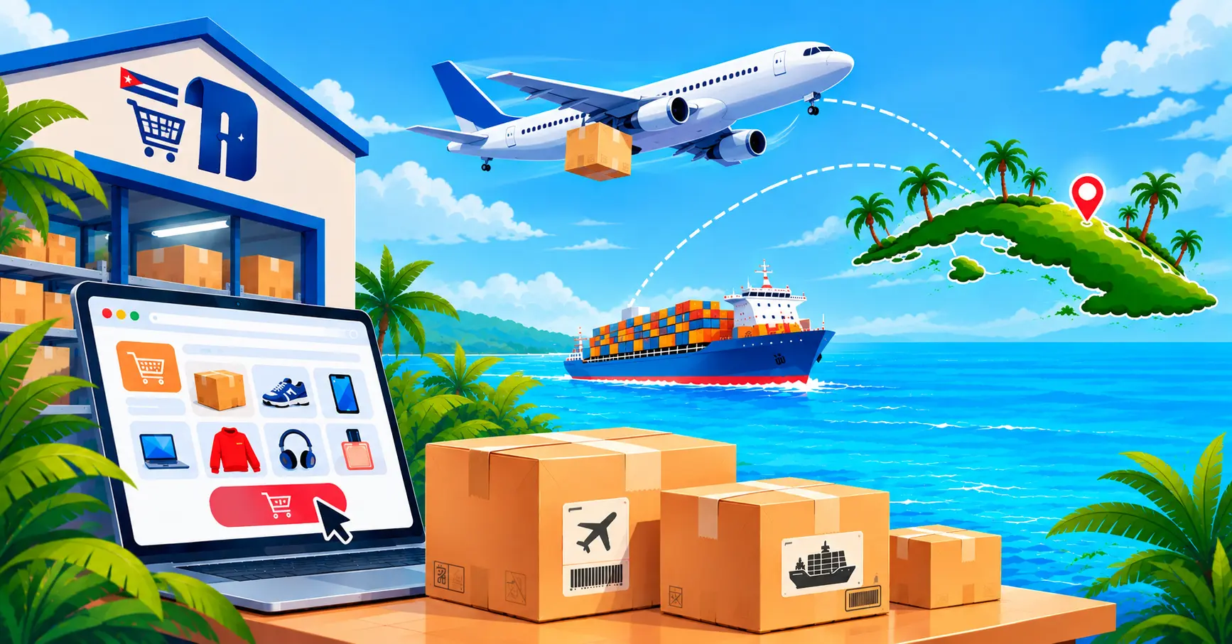 Casillero virtual para Cuba: compras online agrupadas y enviadas a Cuba